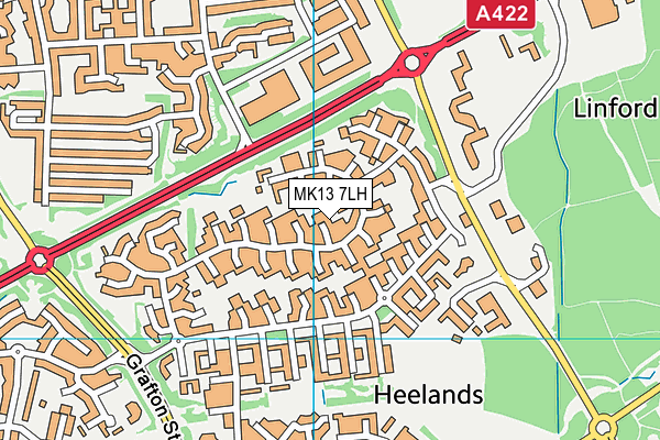 MK13 7LH map - OS VectorMap District (Ordnance Survey)