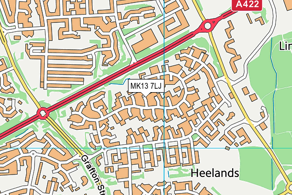 MK13 7LJ map - OS VectorMap District (Ordnance Survey)