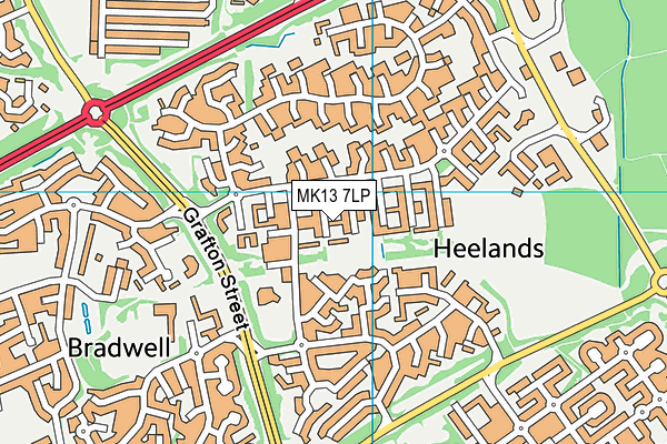 MK13 7LP map - OS VectorMap District (Ordnance Survey)