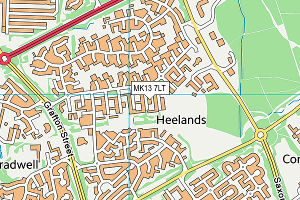 MK13 7LT map - OS VectorMap District (Ordnance Survey)