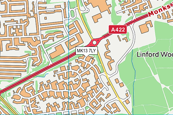 MK13 7LY map - OS VectorMap District (Ordnance Survey)