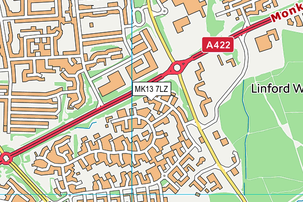 MK13 7LZ map - OS VectorMap District (Ordnance Survey)