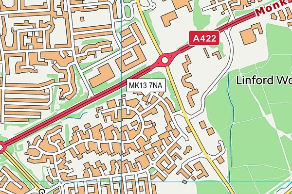 MK13 7NA map - OS VectorMap District (Ordnance Survey)