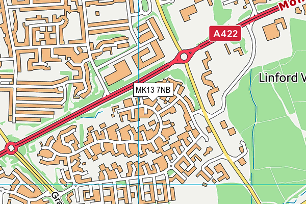 MK13 7NB map - OS VectorMap District (Ordnance Survey)