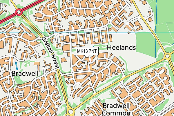 MK13 7NT map - OS VectorMap District (Ordnance Survey)