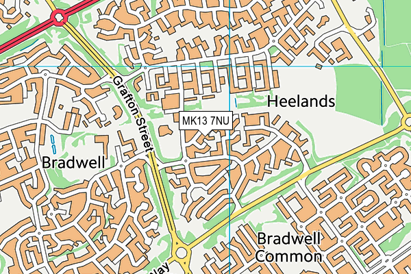 MK13 7NU map - OS VectorMap District (Ordnance Survey)