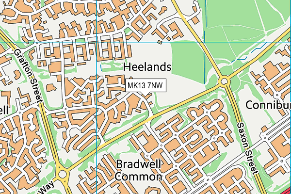 MK13 7NW map - OS VectorMap District (Ordnance Survey)