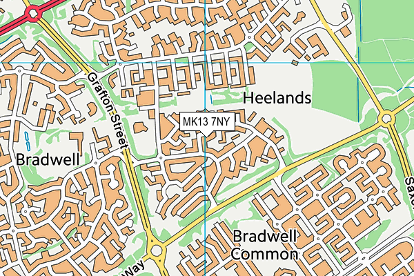 MK13 7NY map - OS VectorMap District (Ordnance Survey)