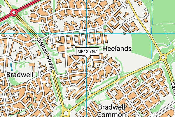 MK13 7NZ map - OS VectorMap District (Ordnance Survey)