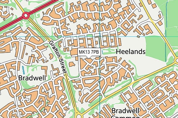 MK13 7PB map - OS VectorMap District (Ordnance Survey)