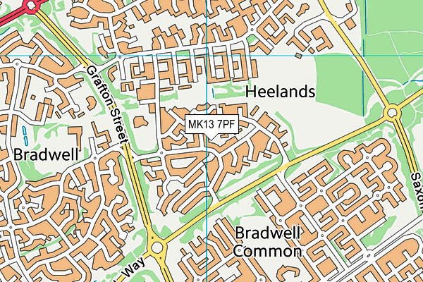 MK13 7PF map - OS VectorMap District (Ordnance Survey)