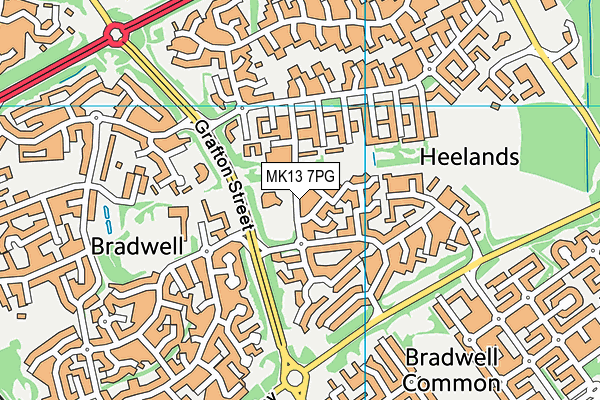 MK13 7PG map - OS VectorMap District (Ordnance Survey)