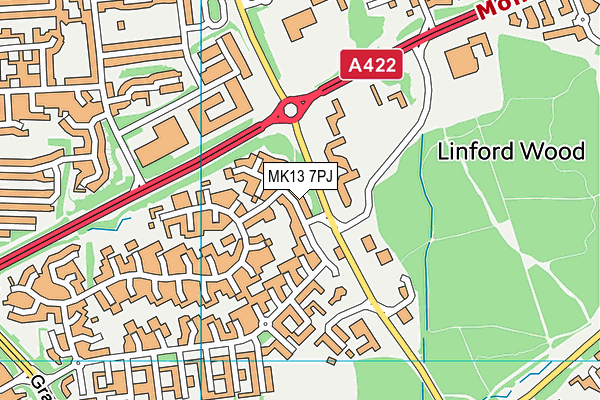 MK13 7PJ map - OS VectorMap District (Ordnance Survey)