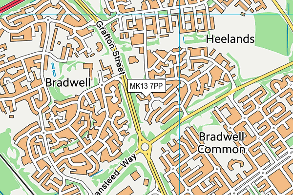 MK13 7PP map - OS VectorMap District (Ordnance Survey)