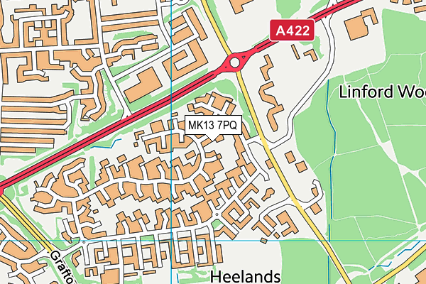 MK13 7PQ map - OS VectorMap District (Ordnance Survey)