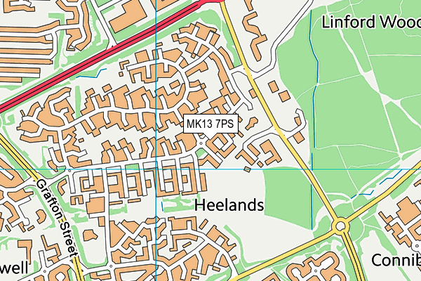 MK13 7PS map - OS VectorMap District (Ordnance Survey)