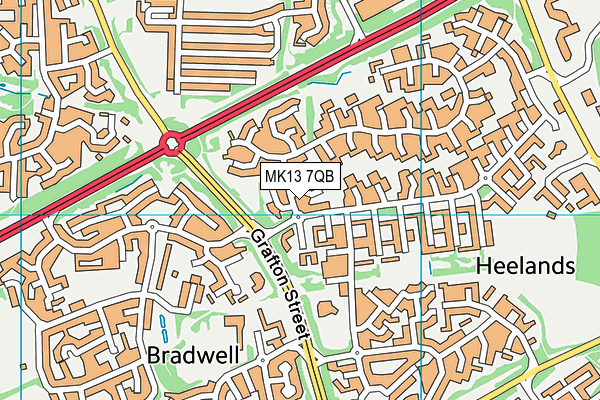 MK13 7QB map - OS VectorMap District (Ordnance Survey)