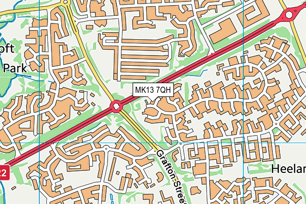 MK13 7QH map - OS VectorMap District (Ordnance Survey)