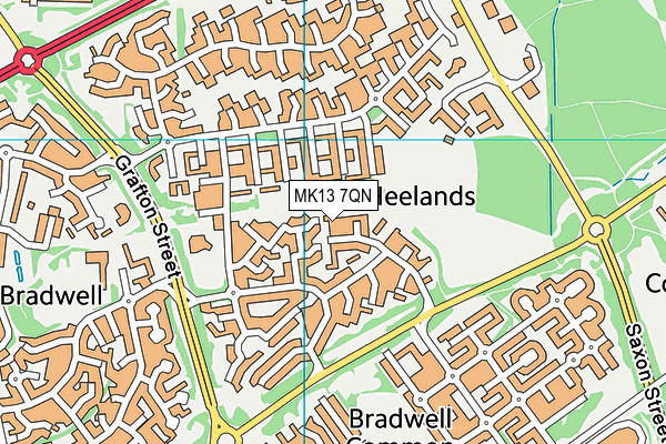 MK13 7QN map - OS VectorMap District (Ordnance Survey)