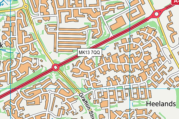 MK13 7QQ map - OS VectorMap District (Ordnance Survey)