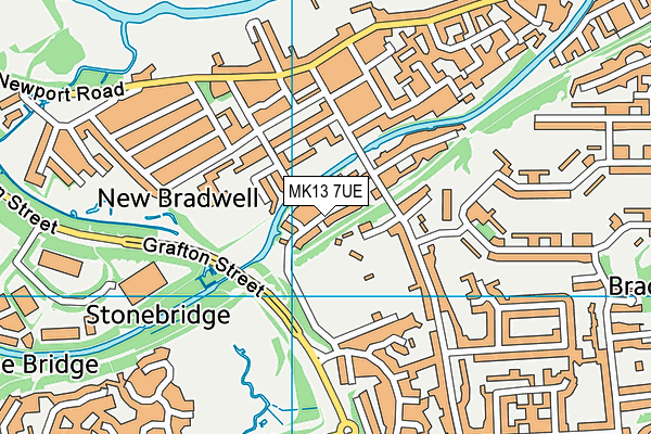 MK13 7UE map - OS VectorMap District (Ordnance Survey)