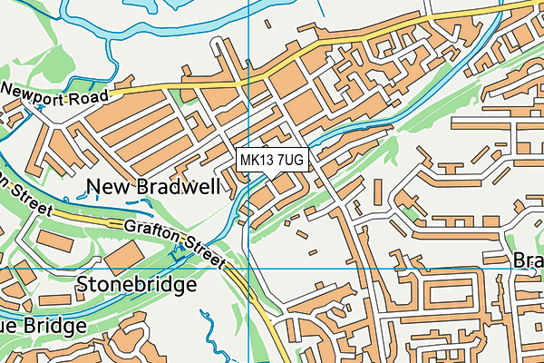 MK13 7UG map - OS VectorMap District (Ordnance Survey)