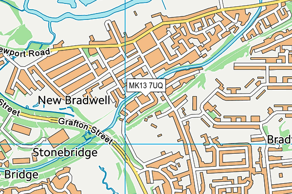 MK13 7UQ map - OS VectorMap District (Ordnance Survey)