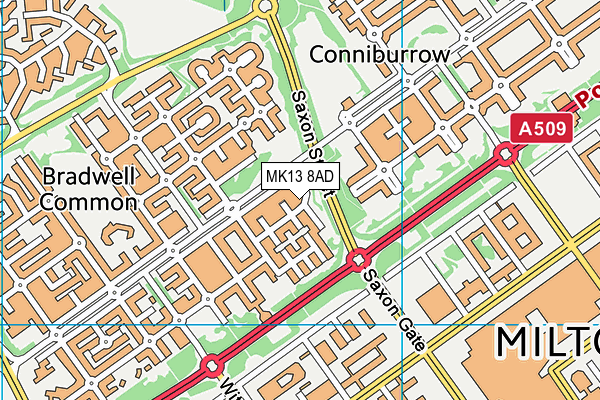 MK13 8AD map - OS VectorMap District (Ordnance Survey)