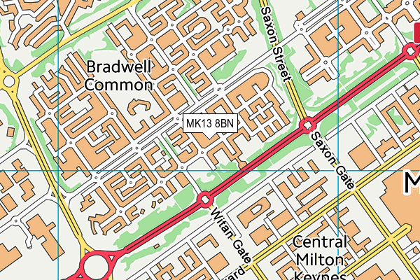 MK13 8BN map - OS VectorMap District (Ordnance Survey)