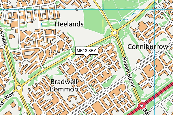 MK13 8BY map - OS VectorMap District (Ordnance Survey)