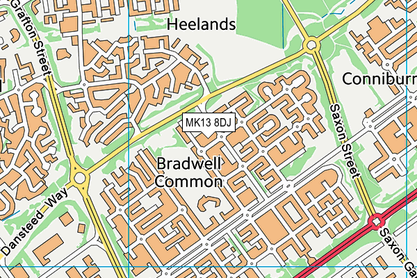 MK13 8DJ map - OS VectorMap District (Ordnance Survey)