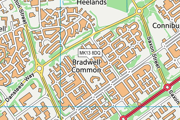 MK13 8DQ map - OS VectorMap District (Ordnance Survey)