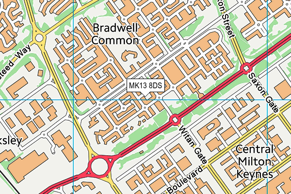 MK13 8DS map - OS VectorMap District (Ordnance Survey)