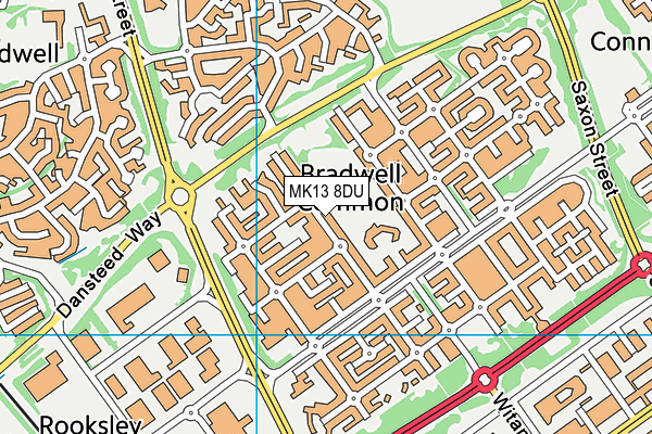 MK13 8DU map - OS VectorMap District (Ordnance Survey)