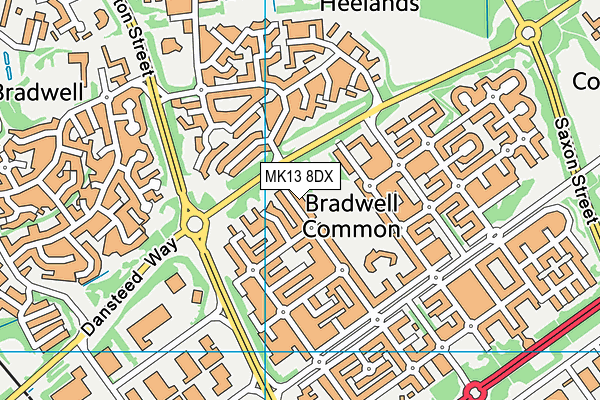 MK13 8DX map - OS VectorMap District (Ordnance Survey)