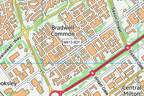 MK13 8DY map - OS VectorMap District (Ordnance Survey)