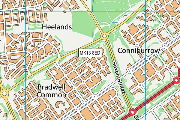 MK13 8ED map - OS VectorMap District (Ordnance Survey)