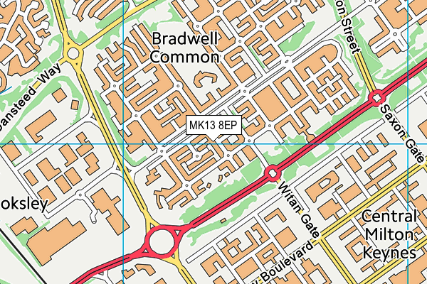 MK13 8EP map - OS VectorMap District (Ordnance Survey)