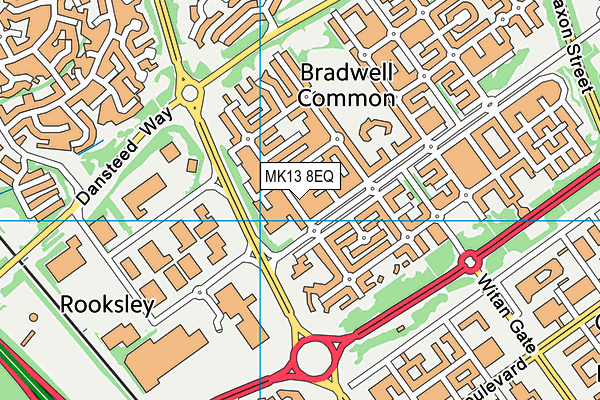 MK13 8EQ map - OS VectorMap District (Ordnance Survey)