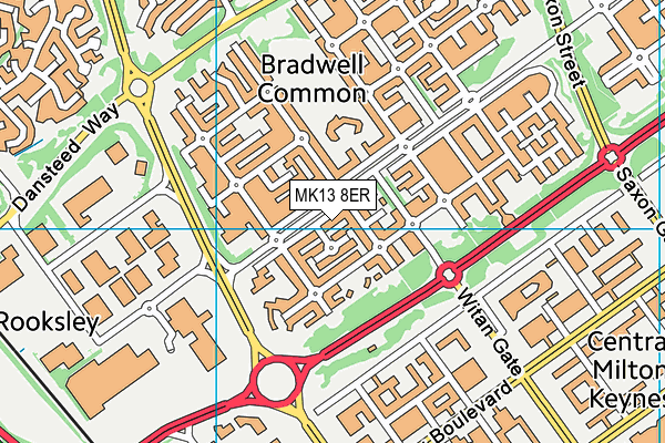 MK13 8ER map - OS VectorMap District (Ordnance Survey)