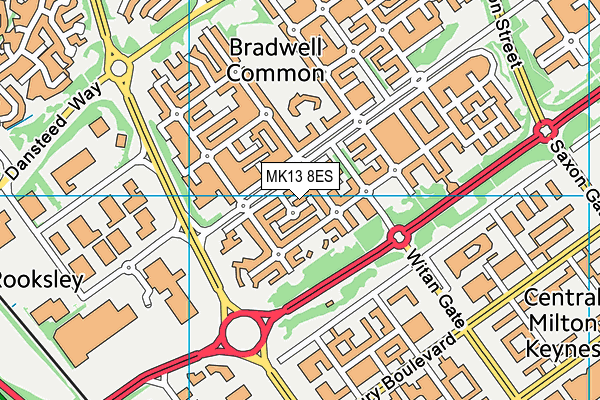 MK13 8ES map - OS VectorMap District (Ordnance Survey)