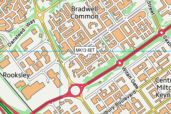 MK13 8ET map - OS VectorMap District (Ordnance Survey)