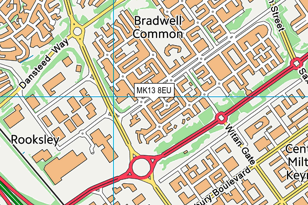 MK13 8EU map - OS VectorMap District (Ordnance Survey)