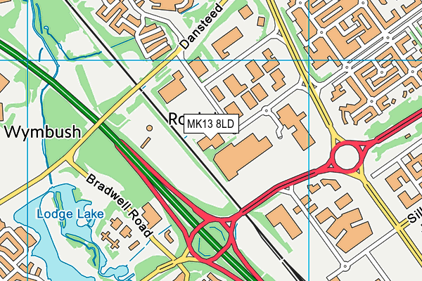 MK13 8LD map - OS VectorMap District (Ordnance Survey)