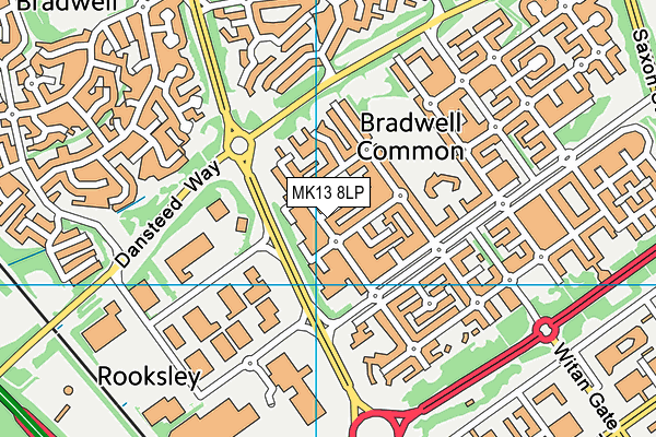 MK13 8LP map - OS VectorMap District (Ordnance Survey)