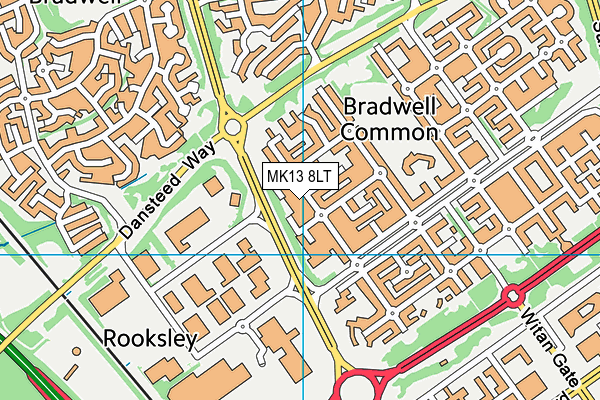 MK13 8LT map - OS VectorMap District (Ordnance Survey)