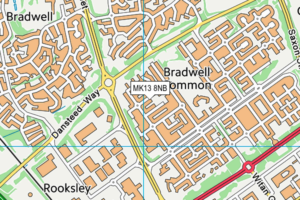 MK13 8NB map - OS VectorMap District (Ordnance Survey)