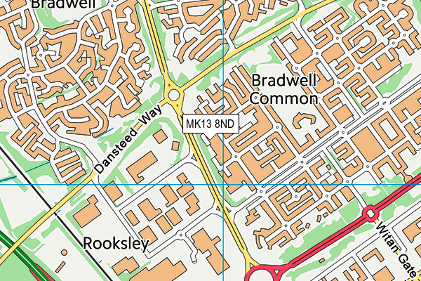 MK13 8ND map - OS VectorMap District (Ordnance Survey)