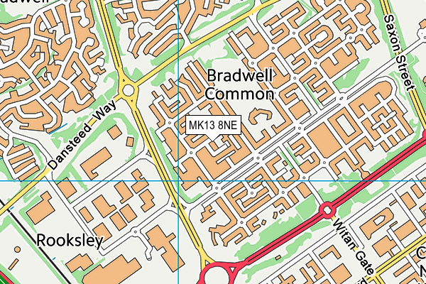 MK13 8NE map - OS VectorMap District (Ordnance Survey)