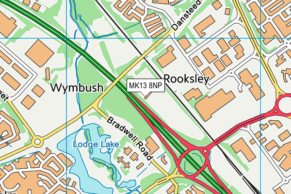 MK13 8NP map - OS VectorMap District (Ordnance Survey)